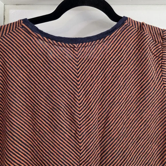 Women's Brooks Brothers Terracotta Orange & Navy Blue T Shirt, Size S - Picture 11 of 14
